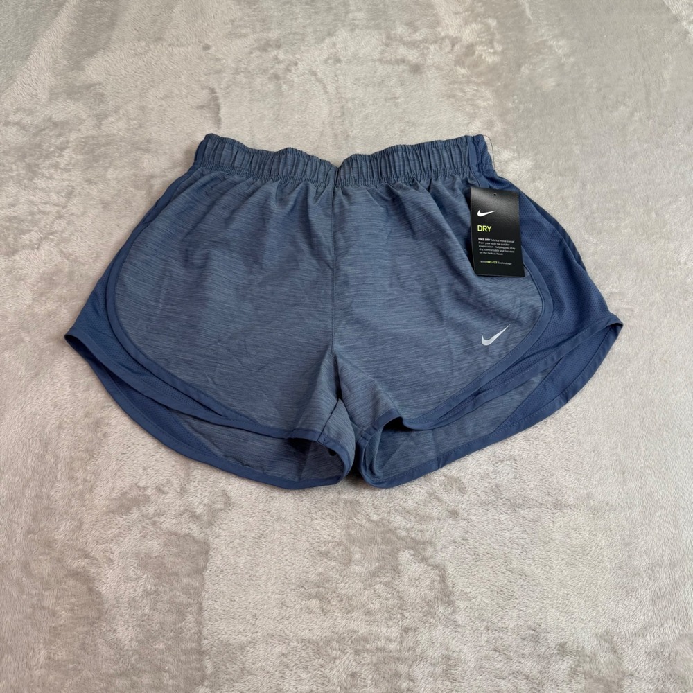 NWT Nike Women's Dri-FIT Tempo Running Shorts Blue Heather Small Liner